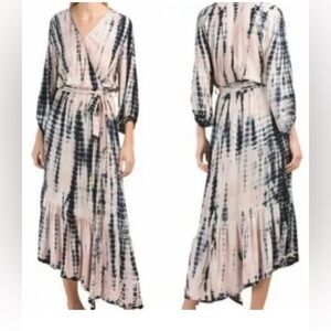 Young Fabulous & Broke Blue and Cream Asymmetrical Dress